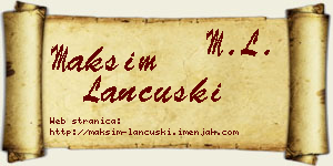 Maksim Lančuški vizit kartica